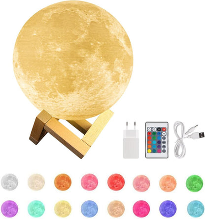 Lámpara Luna 16 Colores Mando Distancia